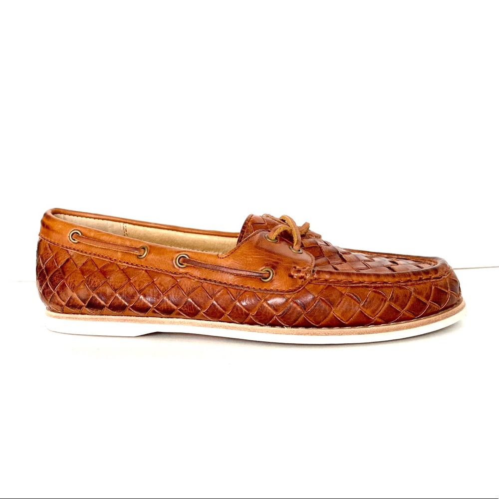 Frye Woven Leather Boat Shoes